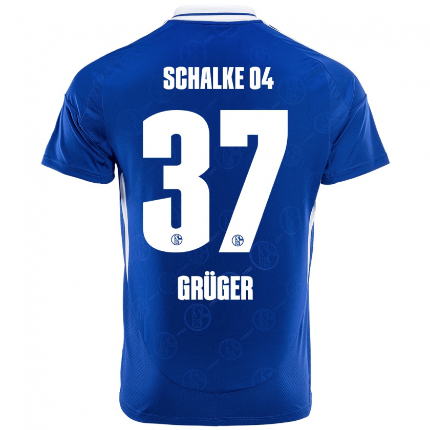 Kandiny Kinderen Max Grüger #37 Koningsblauw Thuisshirt Thuistenue 2024/25 T-Shirt