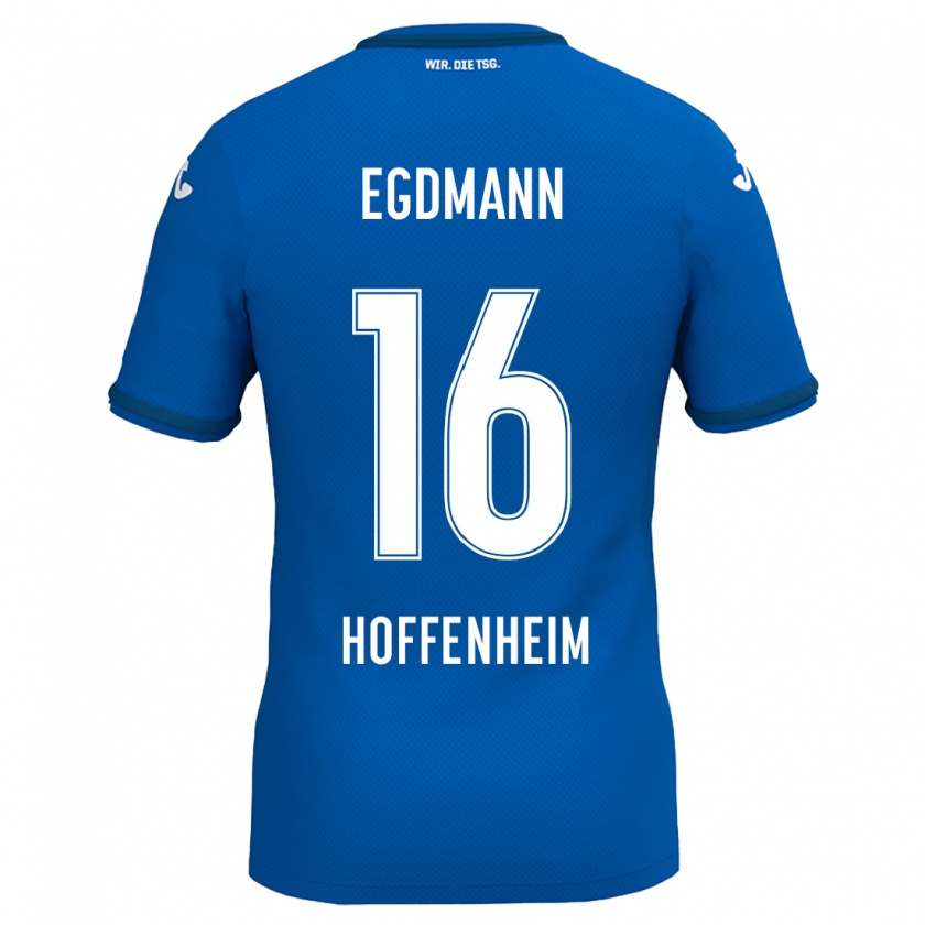 Kandiny Niño Camiseta Mika Egdmann #16 Azul Real 1ª Equipación 2024/25 La Camisa