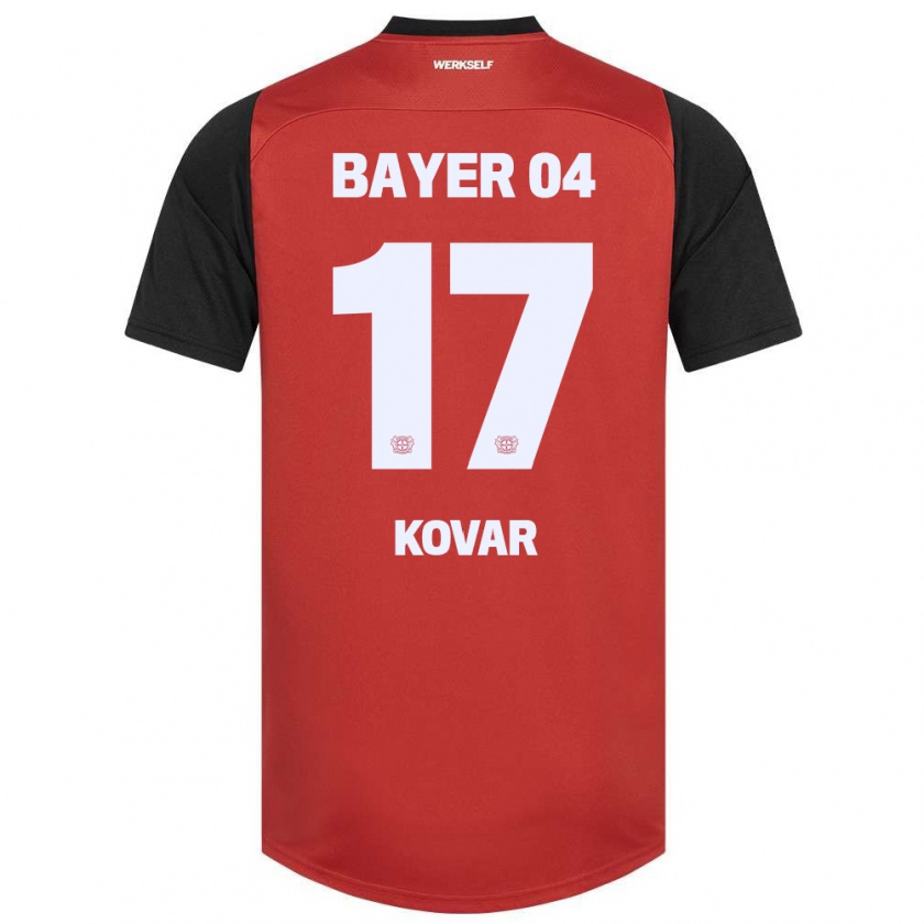 Kandiny Kinder Matej Kovar #17 Rot Schwarz Heimtrikot Trikot 2024/25 T-Shirt Österreich