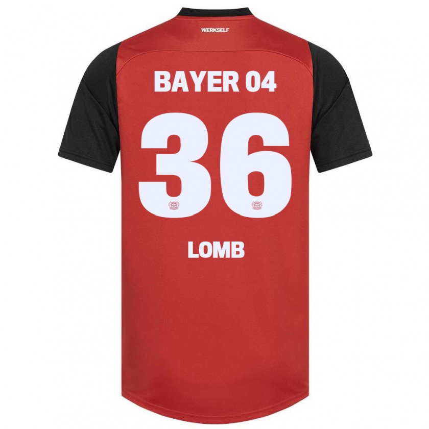 Kandiny Kinderen Niklas Lomb #36 Rood Zwart Thuisshirt Thuistenue 2024/25 T-Shirt België