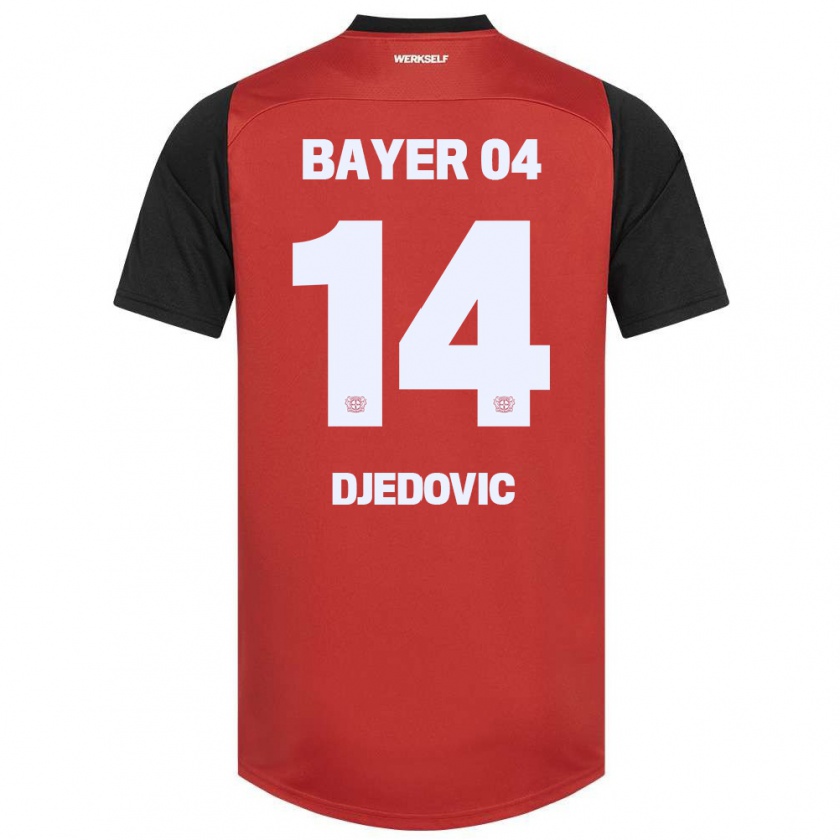 Kandiny Niño Camiseta Melis Djedovic #14 Rojo Negro 1ª Equipación 2024/25 La Camisa