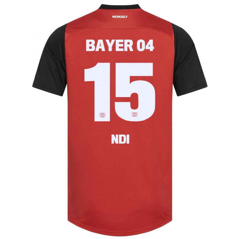 Kandiny Kinderen Bradley Ndi #15 Rood Zwart Thuisshirt Thuistenue 2024/25 T-Shirt