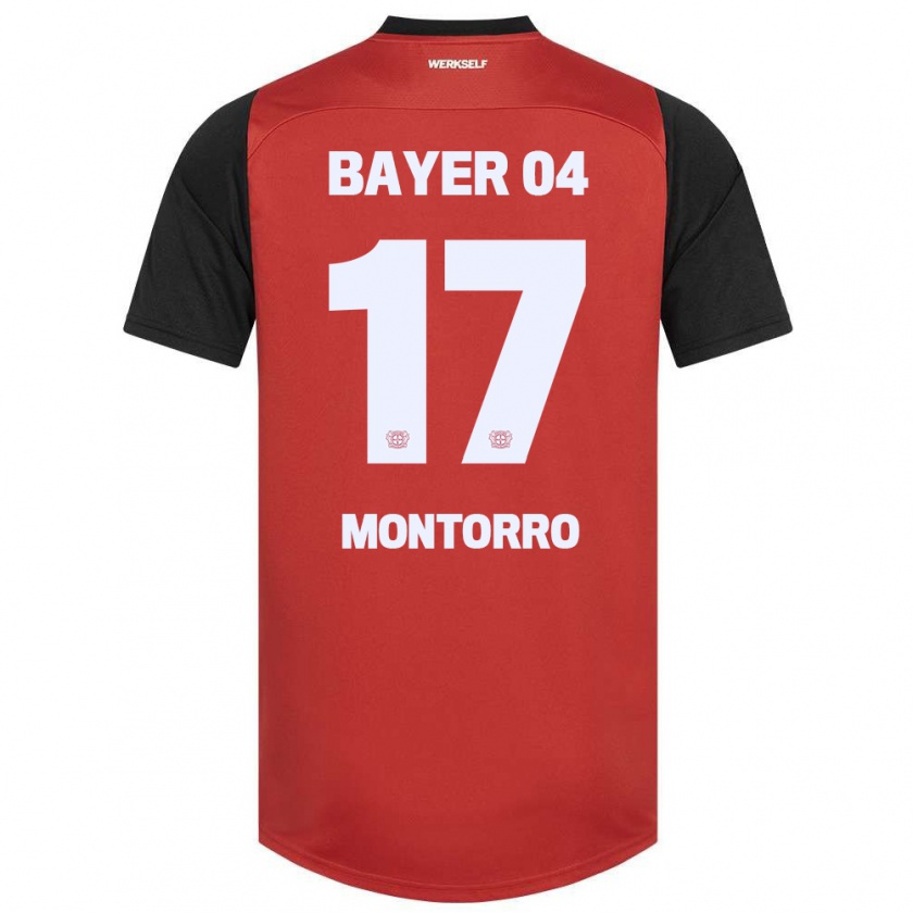 Kandiny Kinderen Josuè Montorro #17 Rood Zwart Thuisshirt Thuistenue 2024/25 T-Shirt