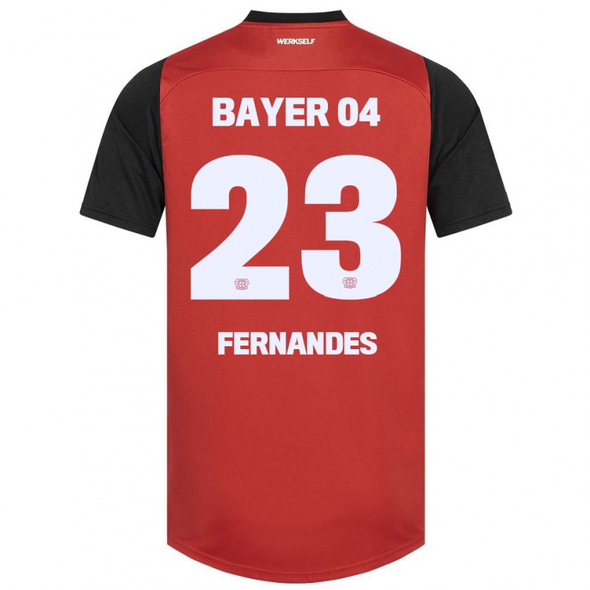 Kandiny Kinderen Tyron Fernandes #23 Rood Zwart Thuisshirt Thuistenue 2024/25 T-Shirt