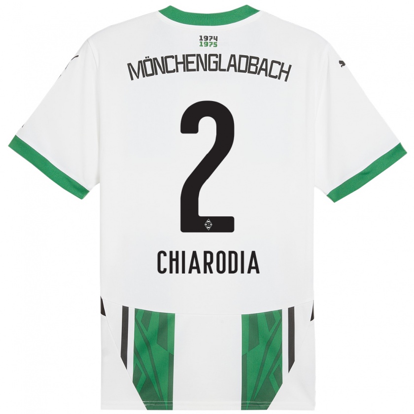 Kandiny Kinderen Fabio Chiarodia #2 Wit Groen Thuisshirt Thuistenue 2024/25 T-Shirt