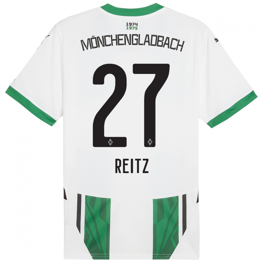 Kandiny Kinderen Rocco Reitz #27 Wit Groen Thuisshirt Thuistenue 2024/25 T-Shirt