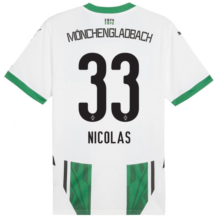 Kandiny Kinderen Moritz Nicolas #33 Wit Groen Thuisshirt Thuistenue 2024/25 T-Shirt