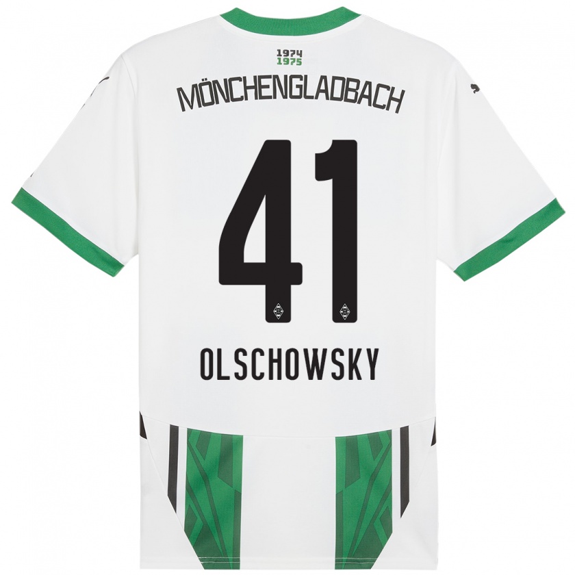 Kandiny Kinderen Jan Olschowsky #41 Wit Groen Thuisshirt Thuistenue 2024/25 T-Shirt