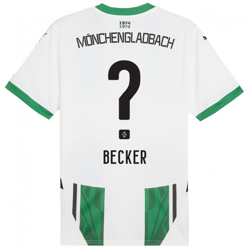 Kandiny Kinderen Benjamin Becker #0 Wit Groen Thuisshirt Thuistenue 2024/25 T-Shirt