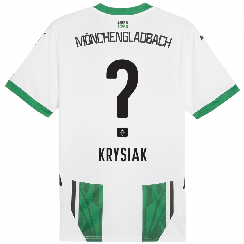 Kandiny Kinderen Bartlomiej Krysiak #0 Wit Groen Thuisshirt Thuistenue 2024/25 T-Shirt