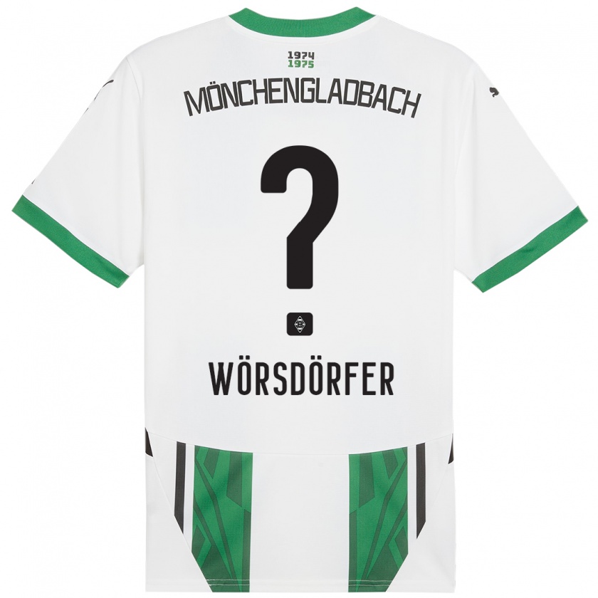 Kandiny Kinderen Len Wörsdörfer #0 Wit Groen Thuisshirt Thuistenue 2024/25 T-Shirt