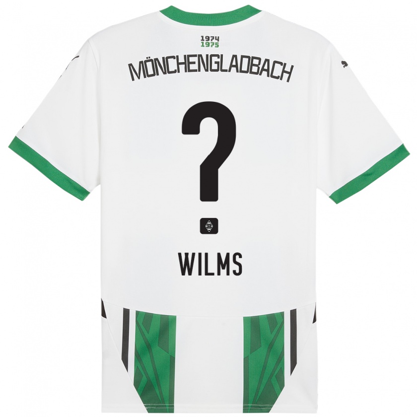 Kandiny Bambino Maglia Felix Wilms #0 Bianco Verde Kit Gara Home 2024/25 Maglietta