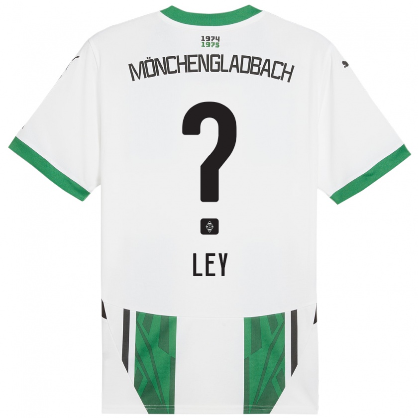 Kandiny Kinderen Marlon Ley #0 Wit Groen Thuisshirt Thuistenue 2024/25 T-Shirt