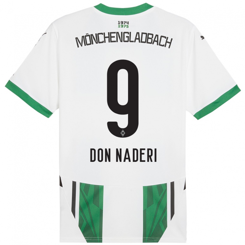 Kandiny Kinderen Ryan Naderi #9 Wit Groen Thuisshirt Thuistenue 2024/25 T-Shirt