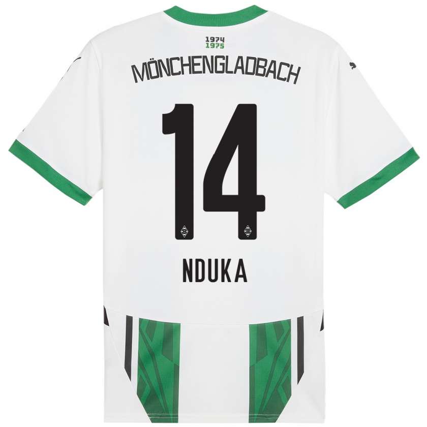 Kandiny Kinderen Michael Nduka #14 Wit Groen Thuisshirt Thuistenue 2024/25 T-Shirt