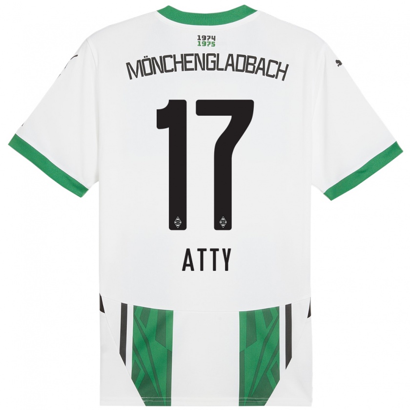 Kandiny Kinderen Yassir Atty #17 Wit Groen Thuisshirt Thuistenue 2024/25 T-Shirt