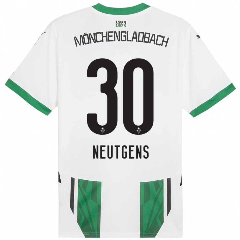 Kandiny Kinderen Maximilian Neutgens #30 Wit Groen Thuisshirt Thuistenue 2024/25 T-Shirt België