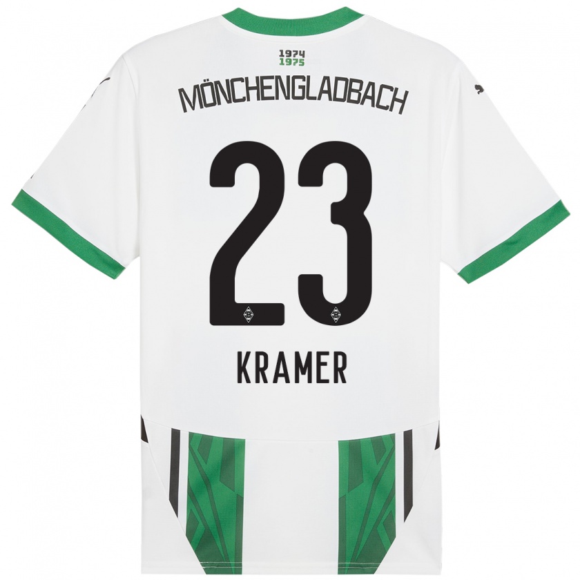 Kandiny Dzieci Christoph Kramer #23 Biały Zielony Domowa Koszulka 2024/25 Koszulki Klubowe