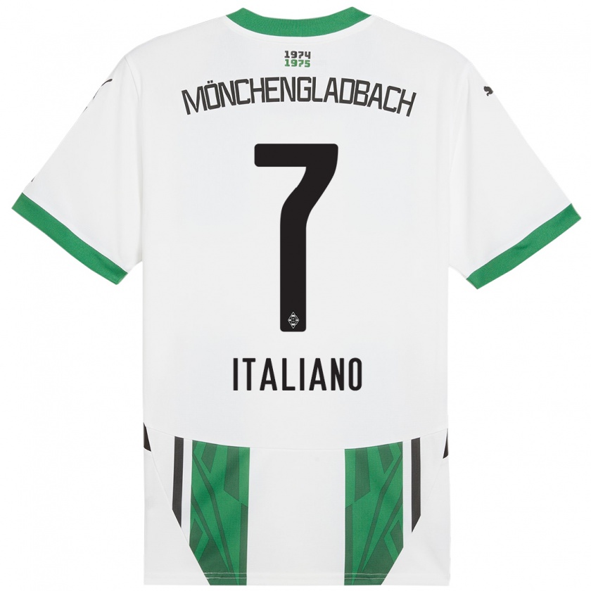 Kandiny Kinderen Jacob Italiano #7 Wit Groen Thuisshirt Thuistenue 2024/25 T-Shirt