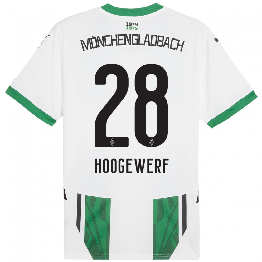 Kandiny Kinderen Dillon Hoogewerf #28 Wit Groen Thuisshirt Thuistenue 2024/25 T-Shirt