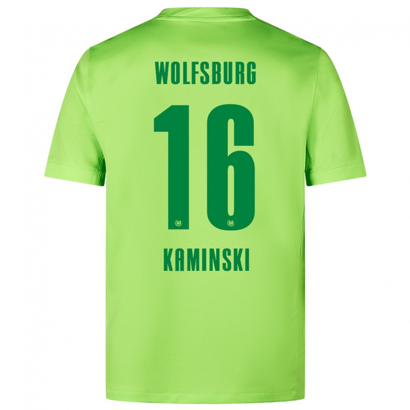 Kandiny Niño Camiseta Jakub Kaminski #16 Verde Fluorescente 1ª Equipación 2024/25 La Camisa México