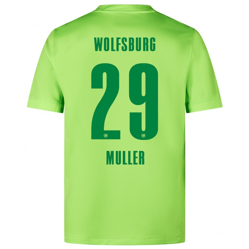 Kandiny Bambino Maglia Marius Müller #29 Verde Fluorescente Kit Gara Home 2024/25 Maglietta