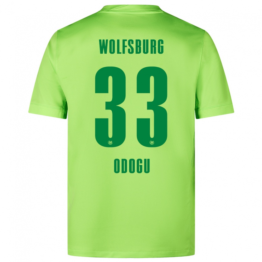 Kandiny Kinderen David Odogu #33 Fluorescerend Groen Thuisshirt Thuistenue 2024/25 T-Shirt