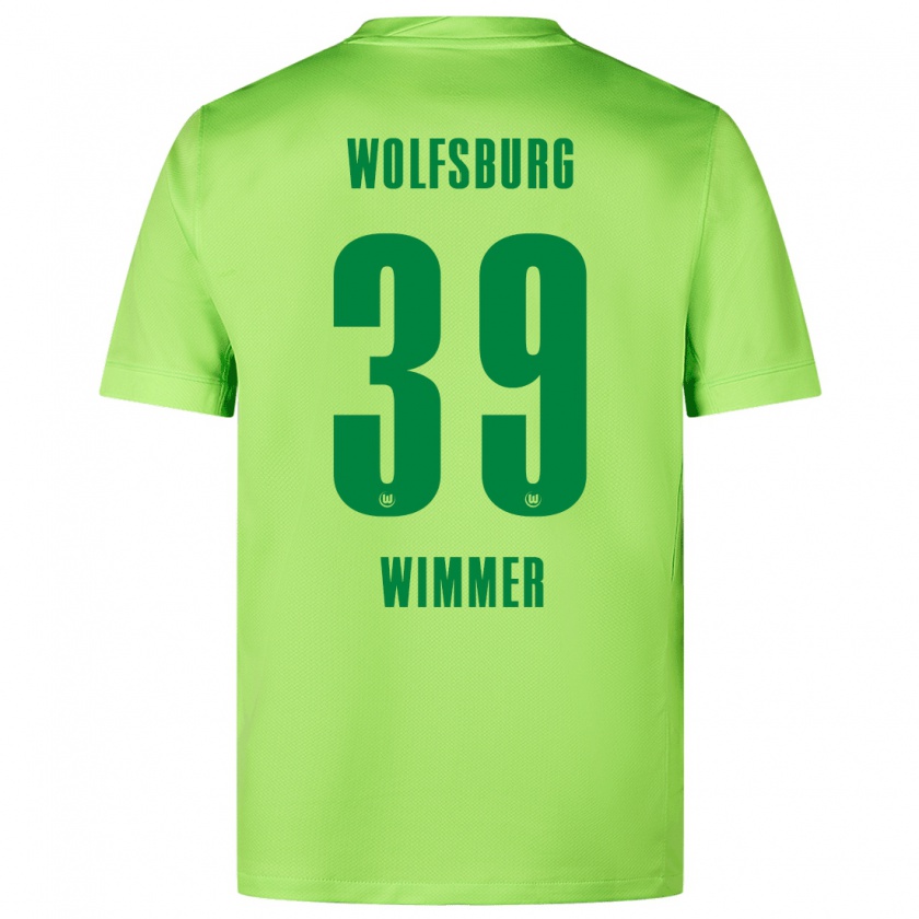 Kandiny Niño Camiseta Patrick Wimmer #39 Verde Fluorescente 1ª Equipación 2024/25 La Camisa México