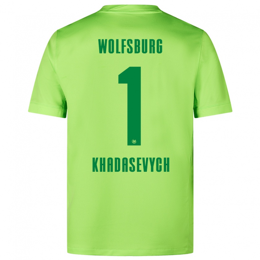 Kandiny Kinderen Kyrylo Khadasevych #1 Fluorescerend Groen Thuisshirt Thuistenue 2024/25 T-Shirt