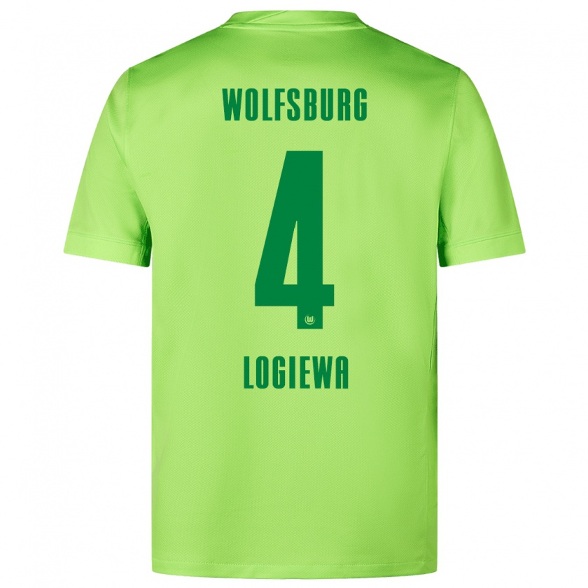 Kandiny Kinderen Luca Logiewa #4 Fluorescerend Groen Thuisshirt Thuistenue 2024/25 T-Shirt