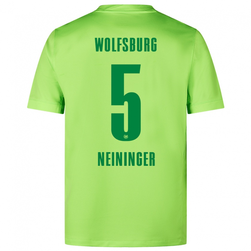 Kandiny Kinderen Tim Neininger #5 Fluorescerend Groen Thuisshirt Thuistenue 2024/25 T-Shirt België