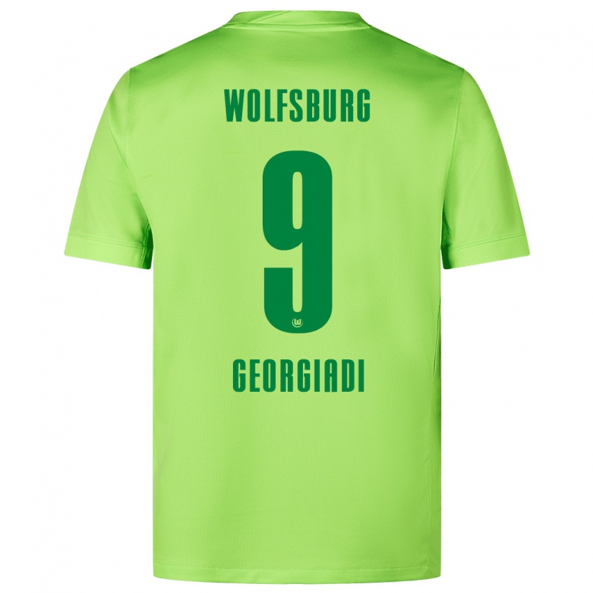 Kandiny Kinder Alexander Georgiadi #9 Fluoreszierendes Grün Heimtrikot Trikot 2024/25 T-Shirt Österreich