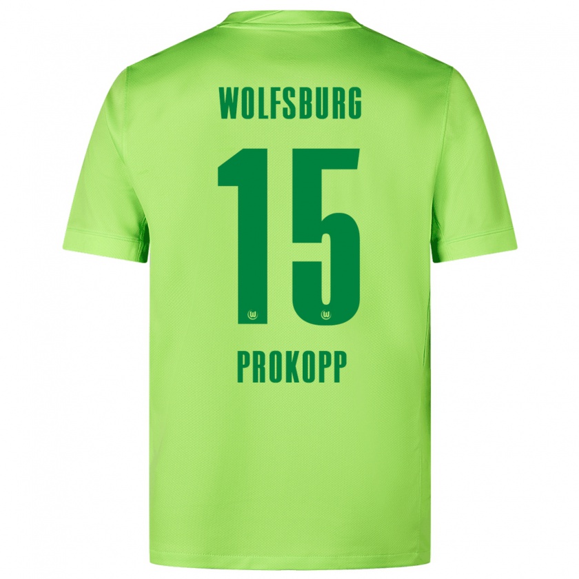 Kandiny Kinderen Oskar Prokopp #15 Fluorescerend Groen Thuisshirt Thuistenue 2024/25 T-Shirt België