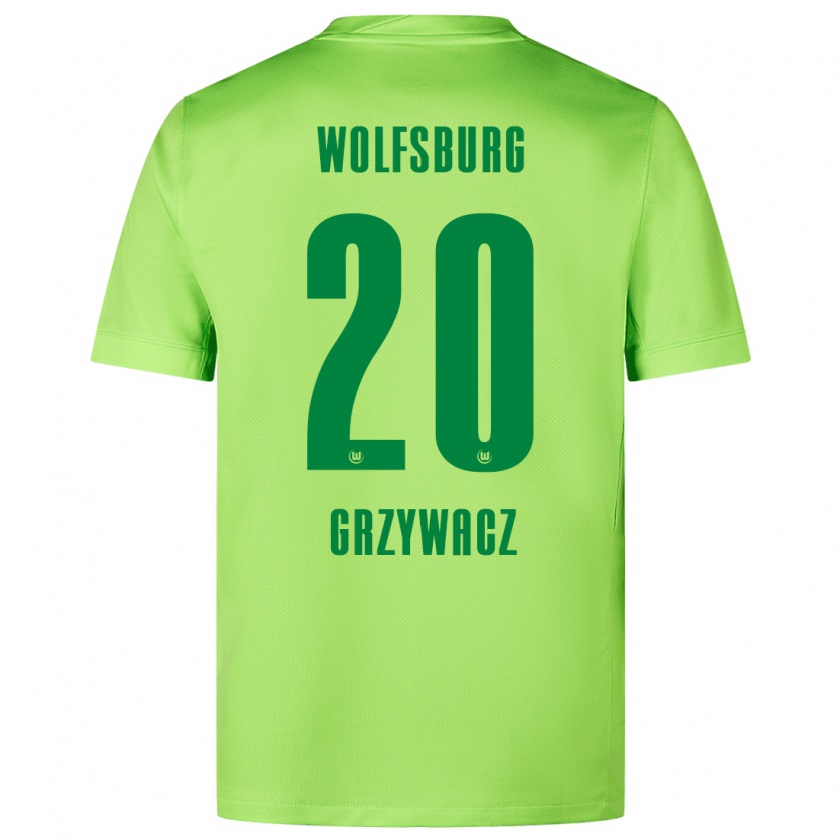 Kandiny Niño Camiseta Eryk Grzywacz #20 Verde Fluorescente 1ª Equipación 2024/25 La Camisa México