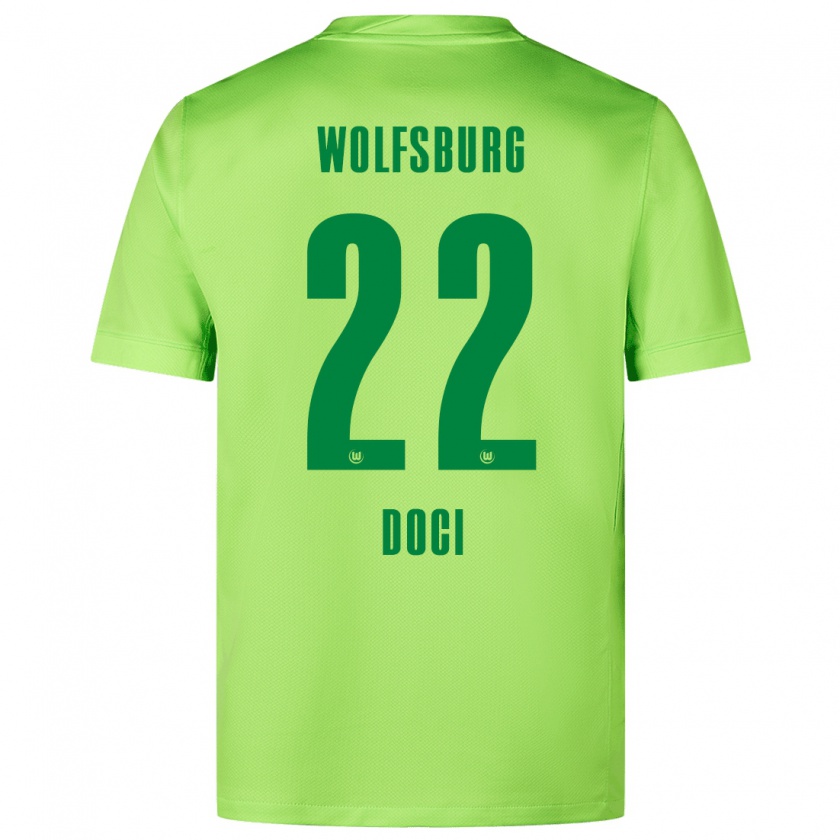 Kandiny Niño Camiseta Adrian Doci #22 Verde Fluorescente 1ª Equipación 2024/25 La Camisa México