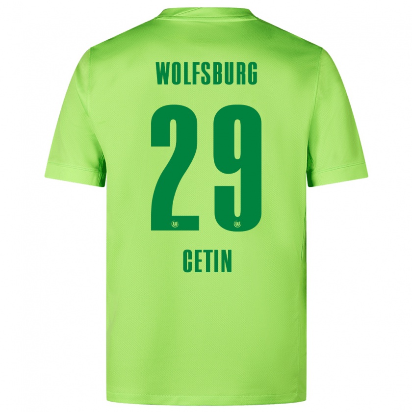 Kandiny Kinder Erkan Cetin #29 Fluoreszierendes Grün Heimtrikot Trikot 2024/25 T-Shirt Österreich