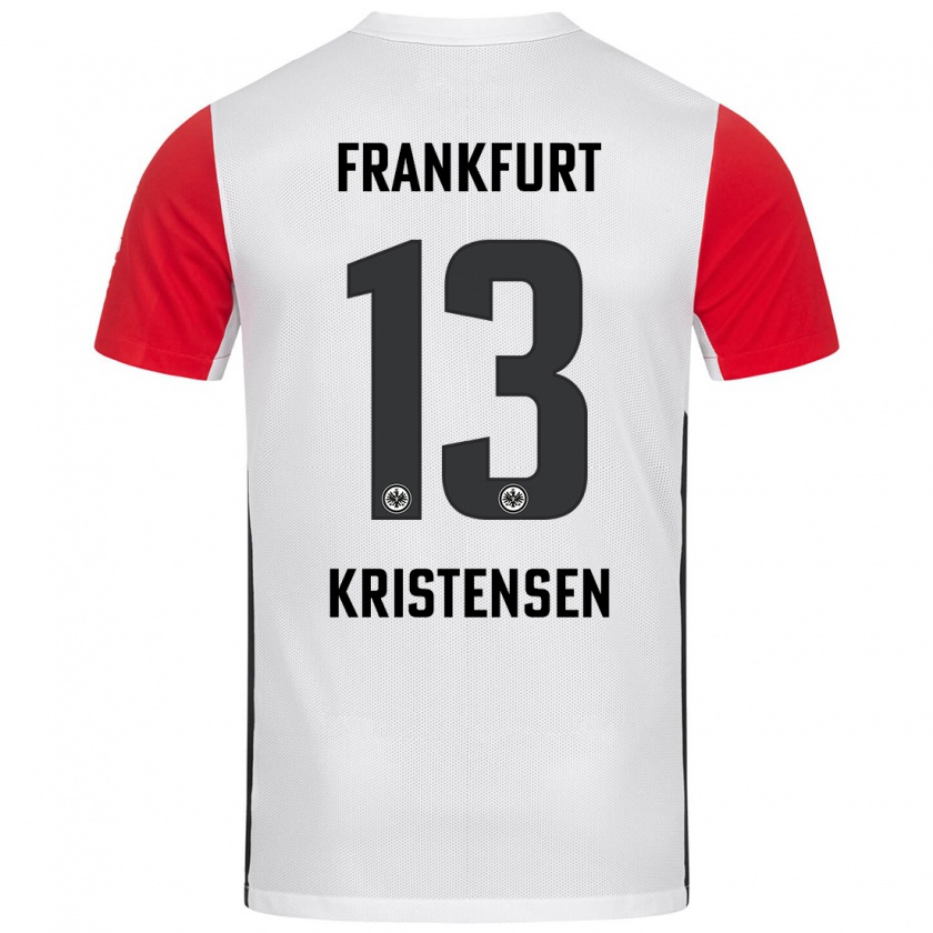 Kandiny Niño Camiseta Rasmus Kristensen #13 Blanco Rojo 1ª Equipación 2024/25 La Camisa México