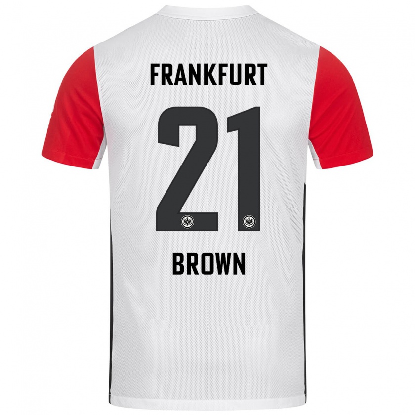 Kandiny Kinderen Nathaniel Brown #21 Wit Rood Thuisshirt Thuistenue 2024/25 T-Shirt