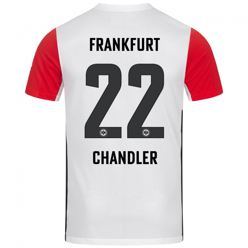 Kandiny Bambino Maglia Timothy Chandler #22 Bianco Rosso Kit Gara Home 2024/25 Maglietta