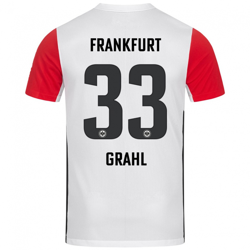 Kandiny Bambino Maglia Jens Grahl #33 Bianco Rosso Kit Gara Home 2024/25 Maglietta