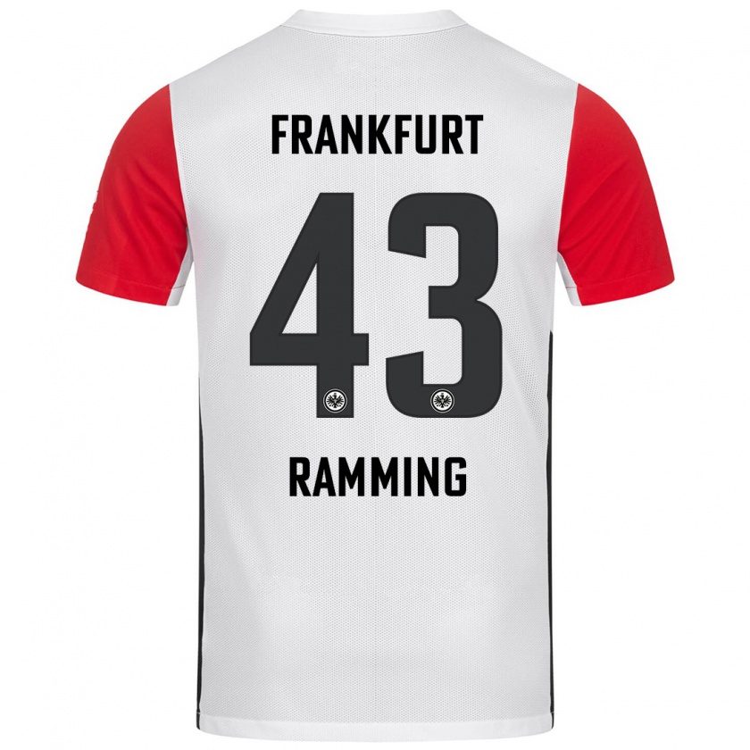 Kandiny Kinderen Nils Ramming #43 Wit Rood Thuisshirt Thuistenue 2024/25 T-Shirt