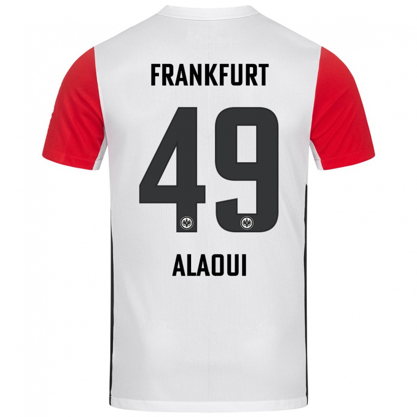 Kandiny Kinderen Anas Alaoui #49 Wit Rood Thuisshirt Thuistenue 2024/25 T-Shirt