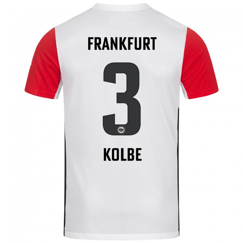 Kandiny Bambino Maglia Louis Kolbe #3 Bianco Rosso Kit Gara Home 2024/25 Maglietta