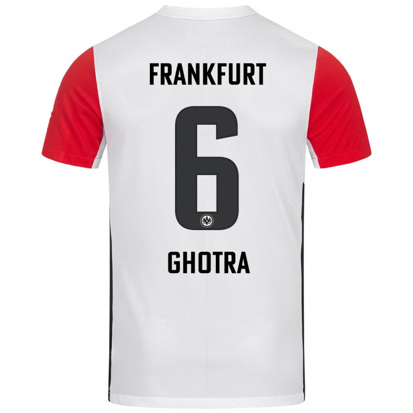 Kandiny Kinderen Harpreet Ghotra #6 Wit Rood Thuisshirt Thuistenue 2024/25 T-Shirt