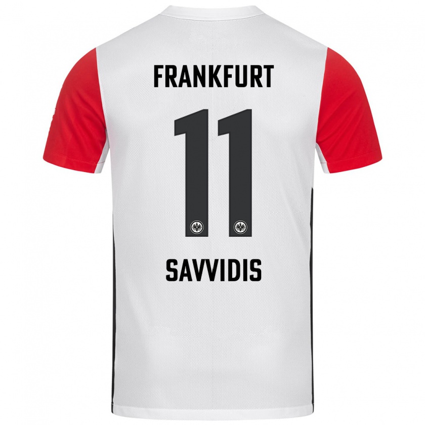 Kandiny Kinderen Rafail Savvidis #11 Wit Rood Thuisshirt Thuistenue 2024/25 T-Shirt