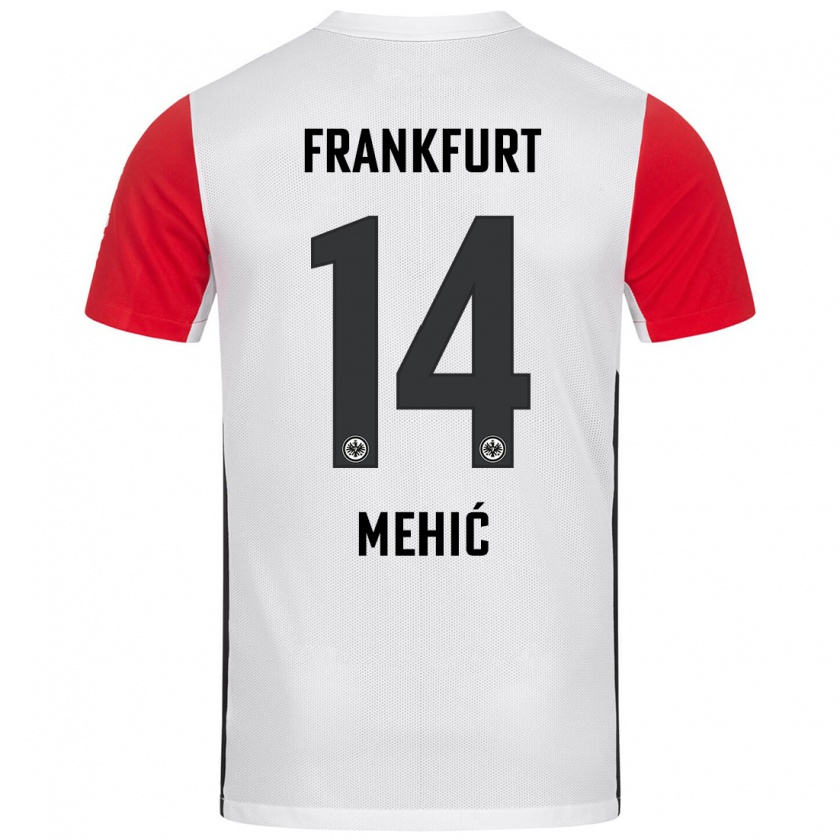 Kandiny Niño Camiseta Liam Mehić #14 Blanco Rojo 1ª Equipación 2024/25 La Camisa México