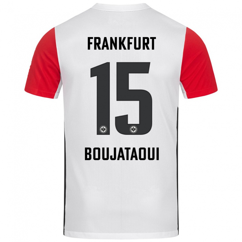 Kandiny Kinderen Tarik Boujataoui #15 Wit Rood Thuisshirt Thuistenue 2024/25 T-Shirt België