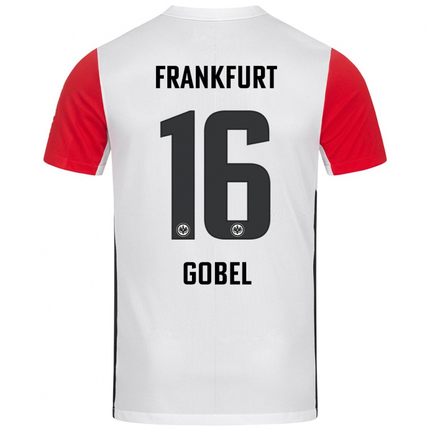 Kandiny Kinderen Marlon Göbel #16 Wit Rood Thuisshirt Thuistenue 2024/25 T-Shirt