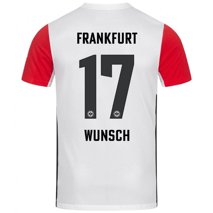 Kandiny Niño Camiseta Paul Wünsch #17 Blanco Rojo 1ª Equipación 2024/25 La Camisa México