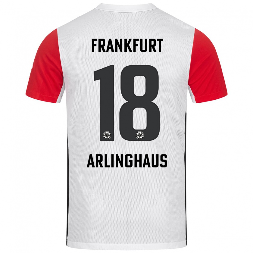 Kandiny Kinderen Max Arlinghaus #18 Wit Rood Thuisshirt Thuistenue 2024/25 T-Shirt